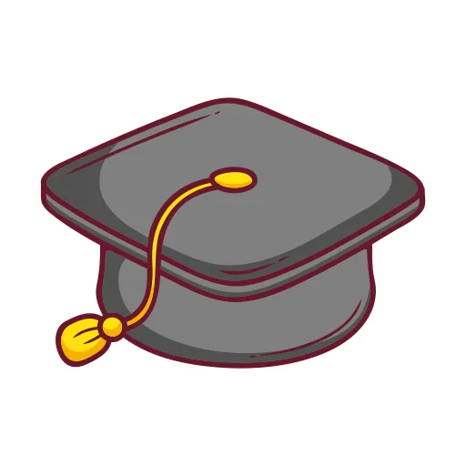 Graduation Cap Cartoon Represents Academic Learning