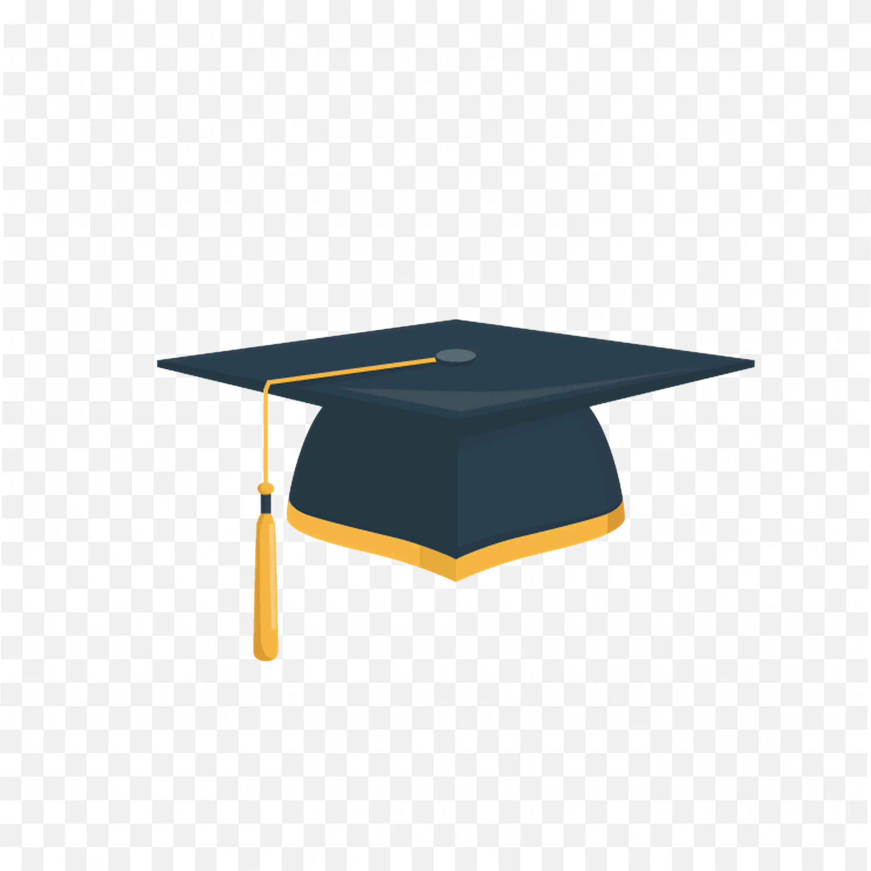 Graduation Cap with Gold Strip Academic Achievement PNG