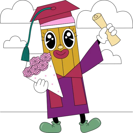 Graduation cap on pencil celebrates education free PNG