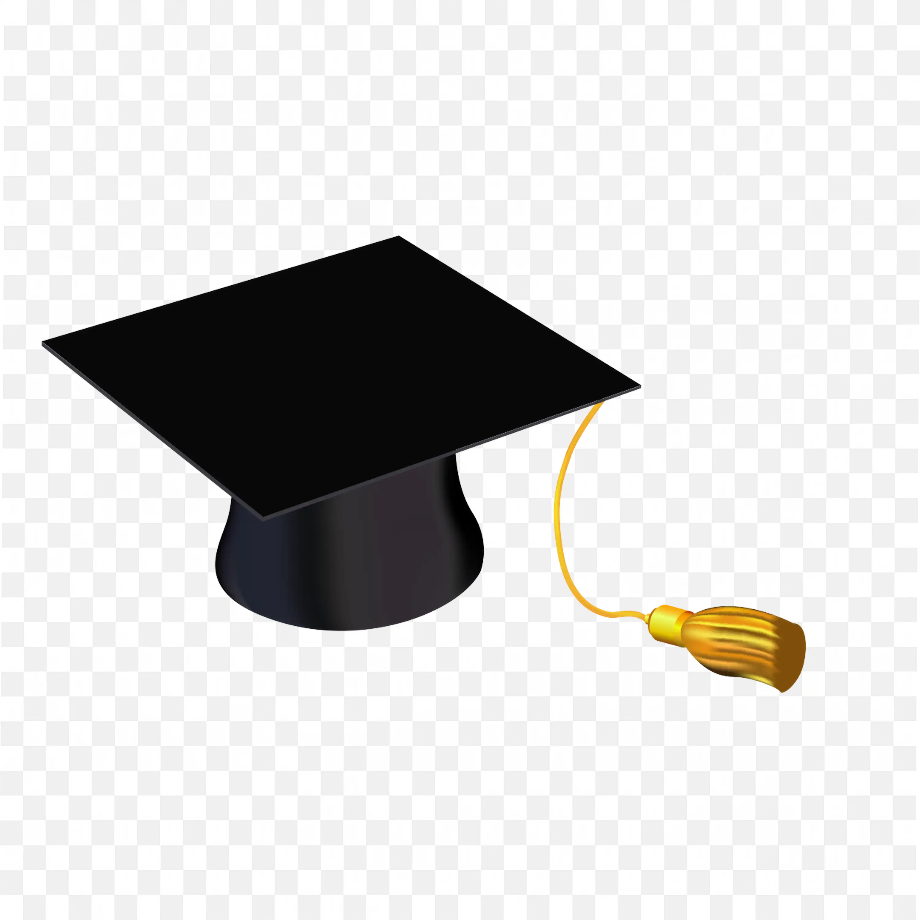 Png Image of a Graduation Cap with Yellow Strip for Free