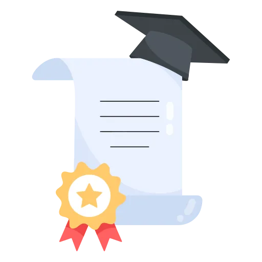 Graduation Certificate with Cap Marks Achievement PNG