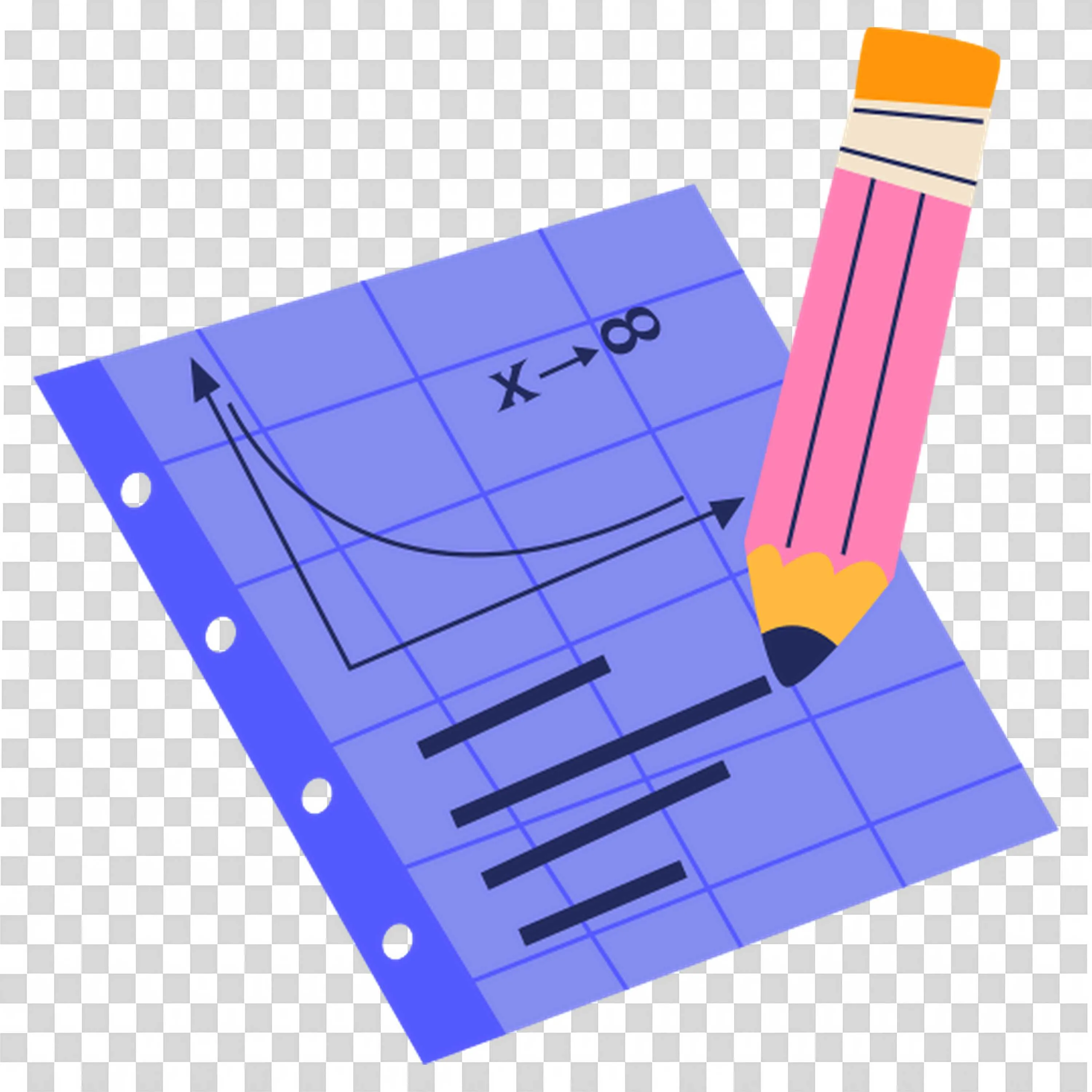 Graph Paper with Pencil Showing Math Function and Equation