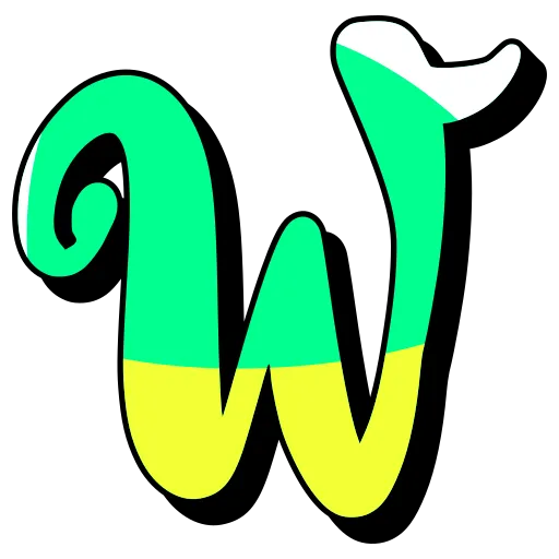 Green letter W styled for fun educational alphabet learning