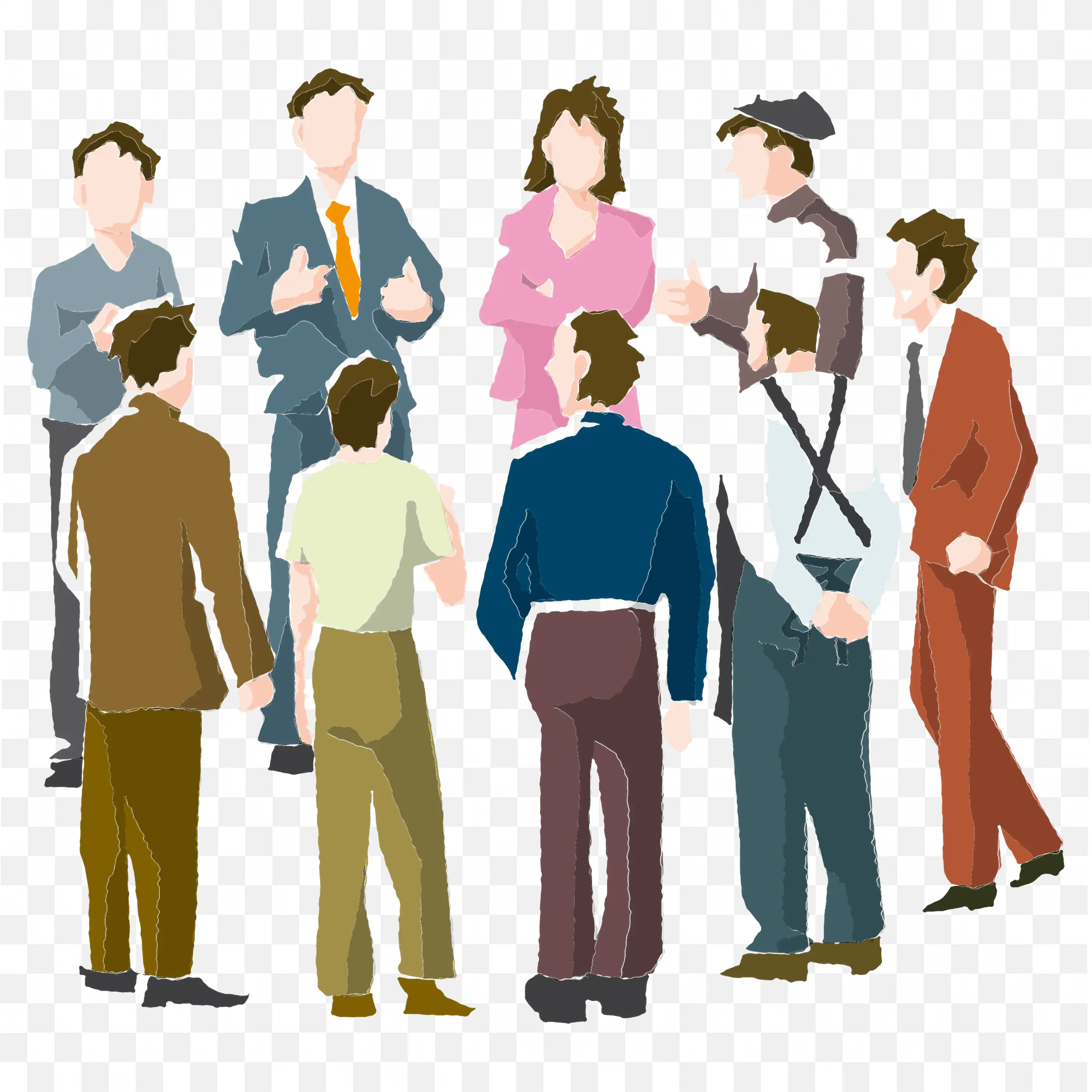 Group Discussion Among Mixed People Free PNG Image Download