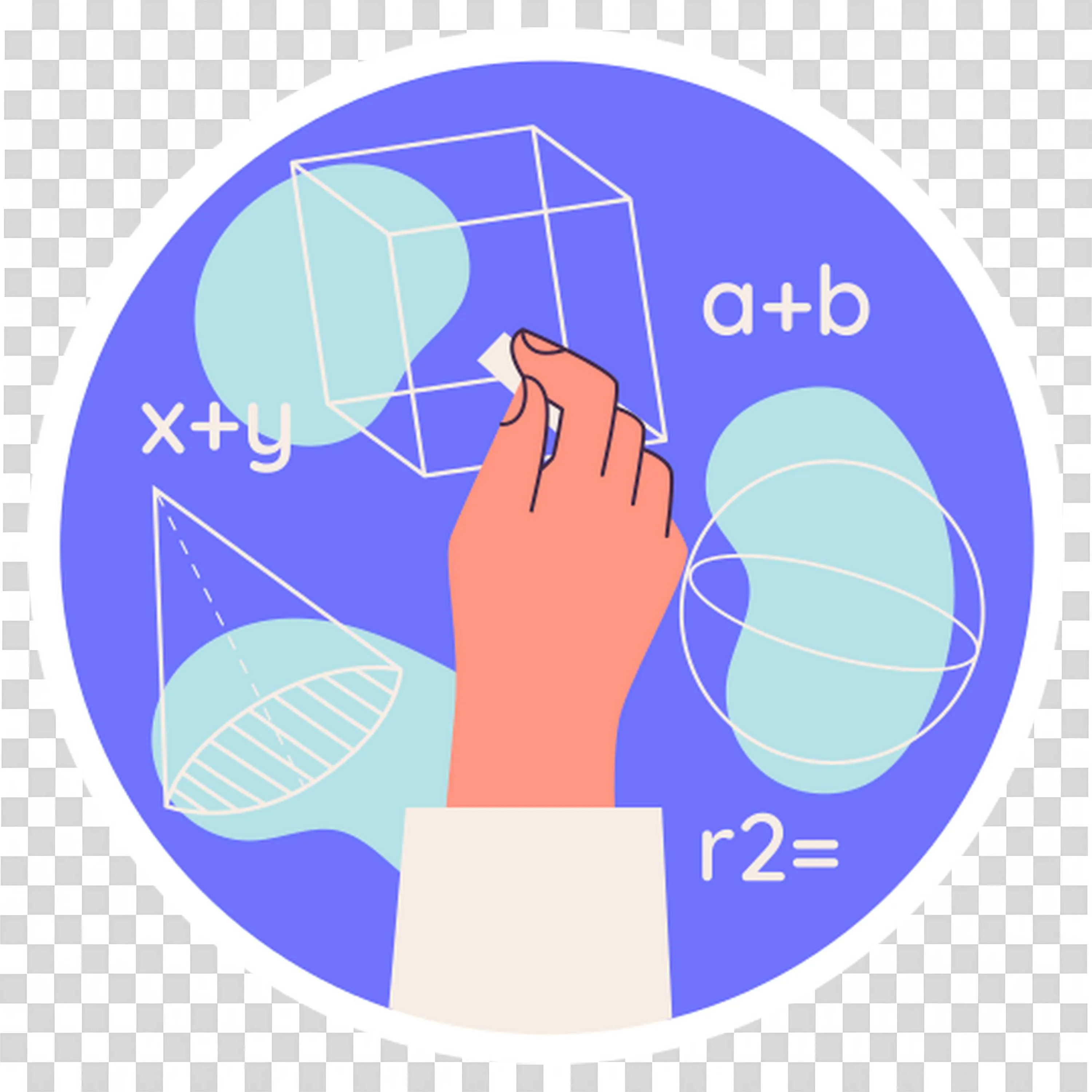 Hand Drawing Geometric Shapes and Math Symbols on Screen