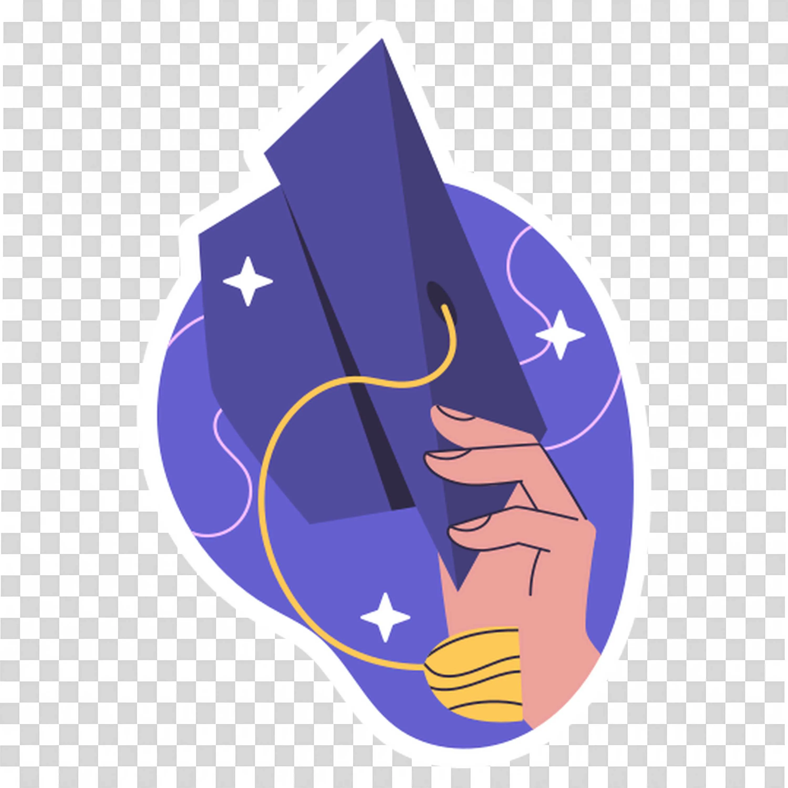 Hand Holding Graduation Cap Symbolizing Achievement Png