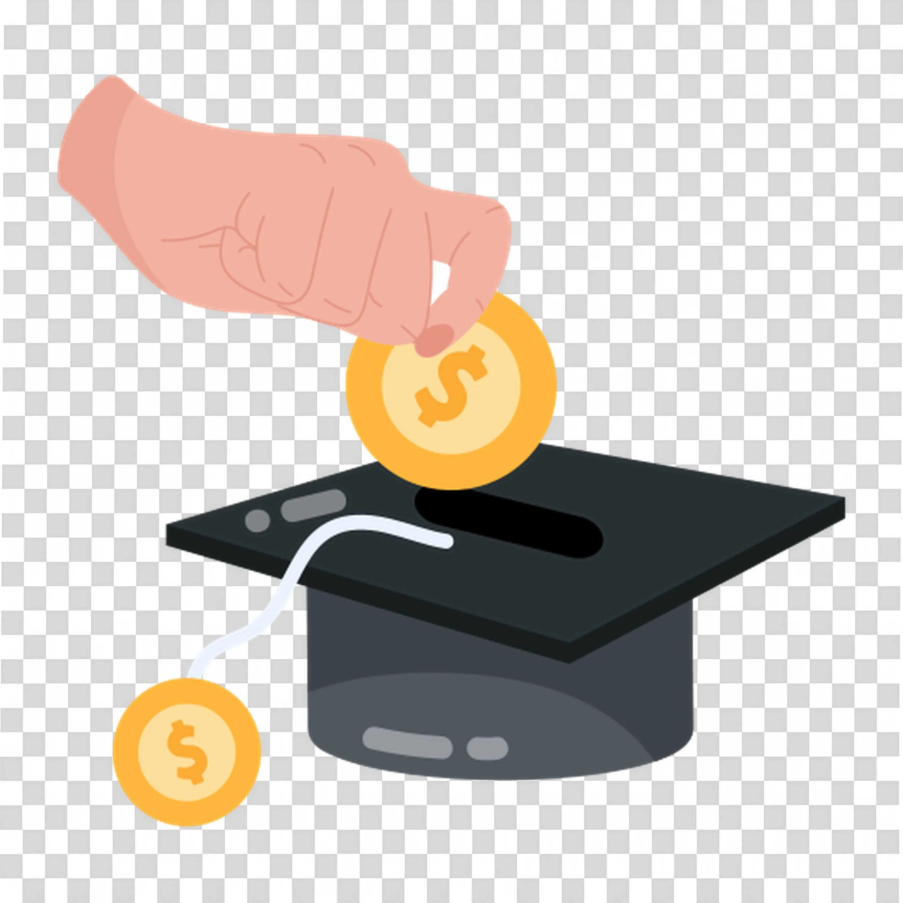Hand Putting Coin in a Cap Symbolizing An Education Fund