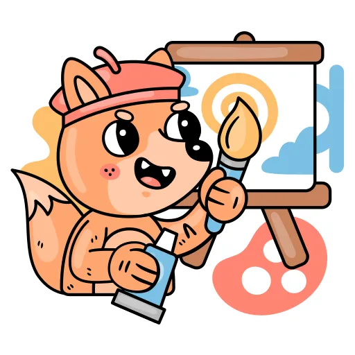 Happy Animal with Beaker and Flame in Science Lab Education