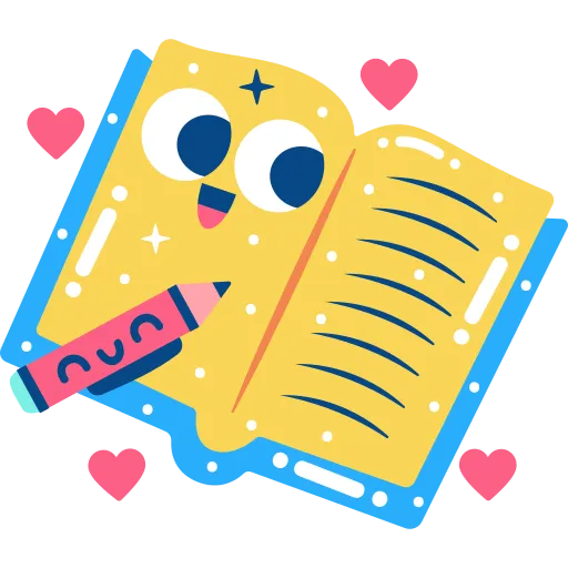 Happy Book Character Showing Pages With Smiling Face