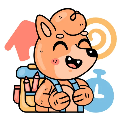 Happy cat student with backpack ready for school day