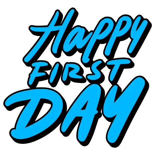 Happy first day sign welcoming students to school PNG