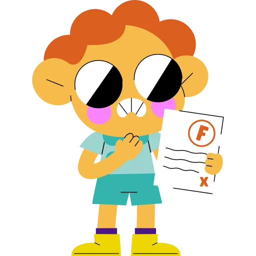 Happy Student Holding a Giant Yellow Pencil free PNG