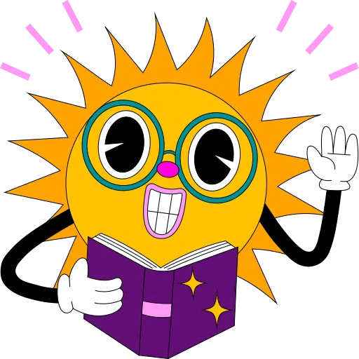 Happy Sun Wearing Glasses Representing Bright Learning Days