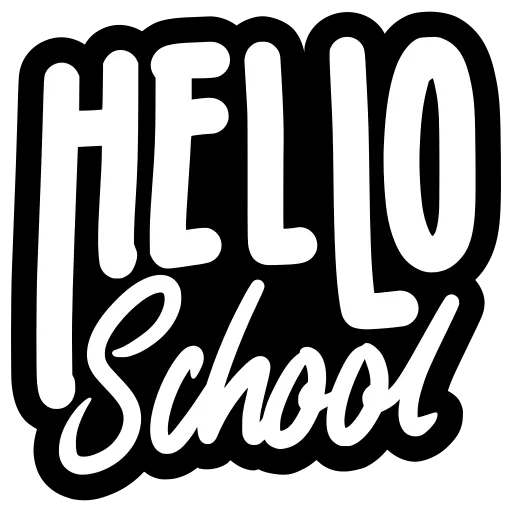 Hello School Cartoon Text Welcomes Students Back PNG