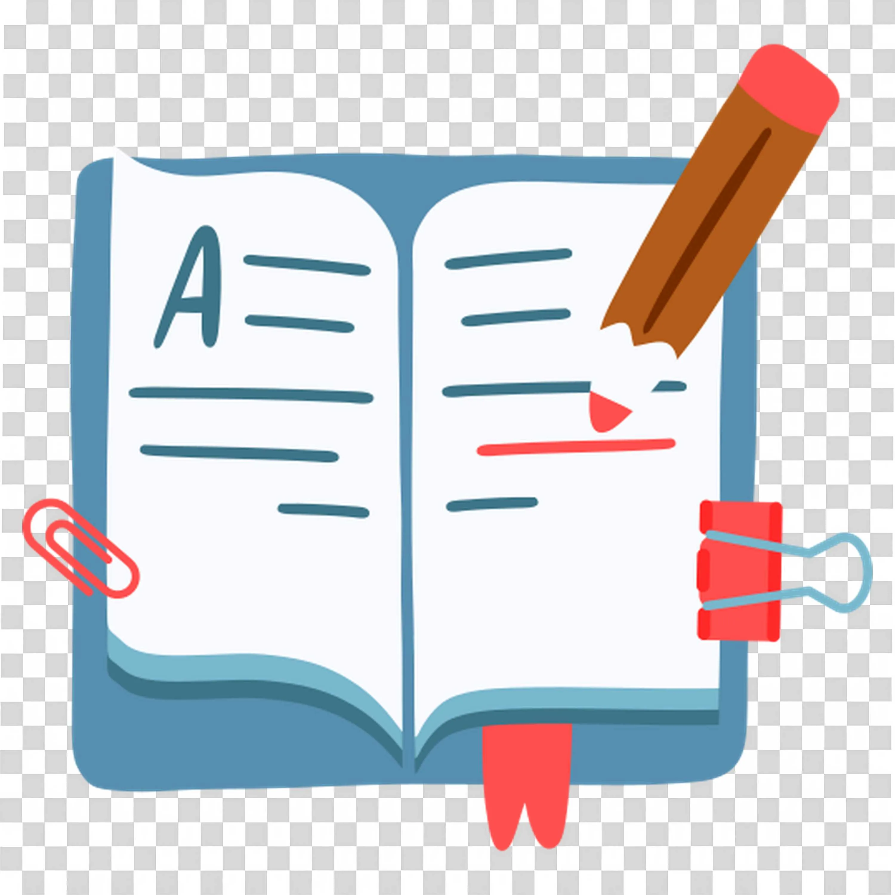 Illustration Of a Notebook Being Edited with Pencil Marks