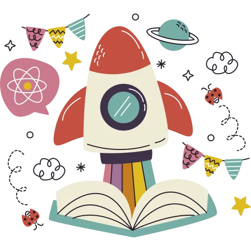 Imaginative reading with rockets and dreams taking flight