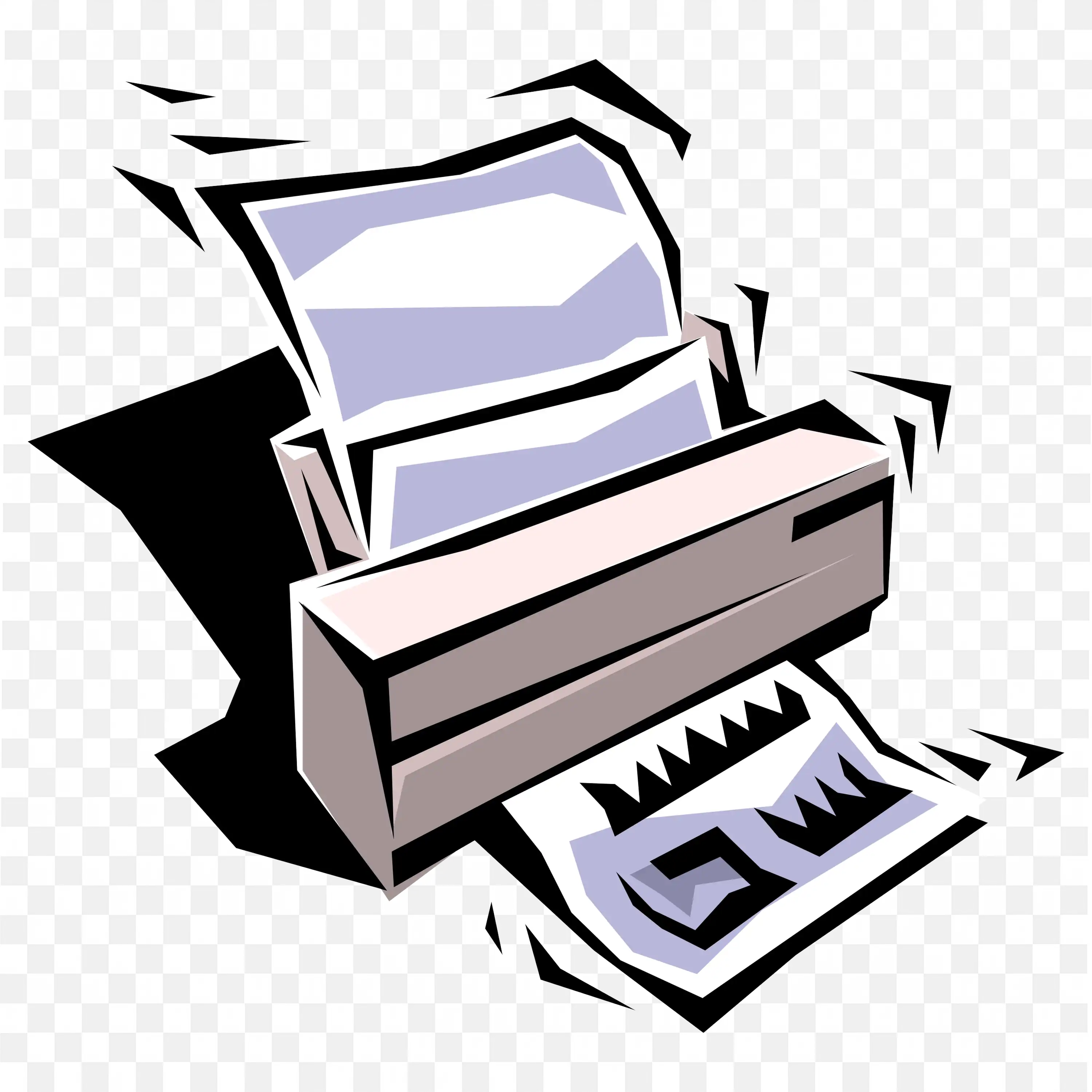 Inkjet Printer Printing Pages with Graphics Free PNG Image
