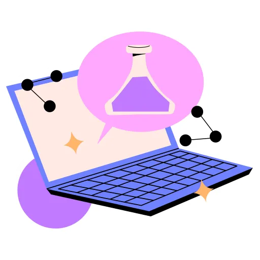 Laptop Cartoon with Mouse Represents Digital Learning