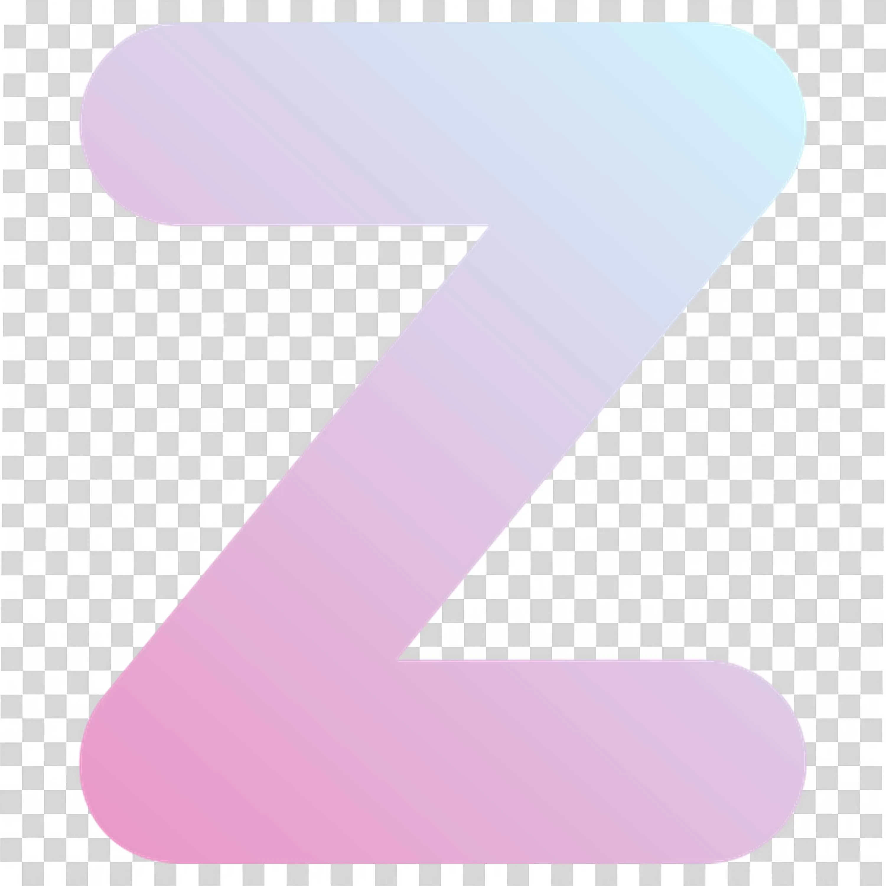 Large Gradient Letter Z on a Clean White Background Png