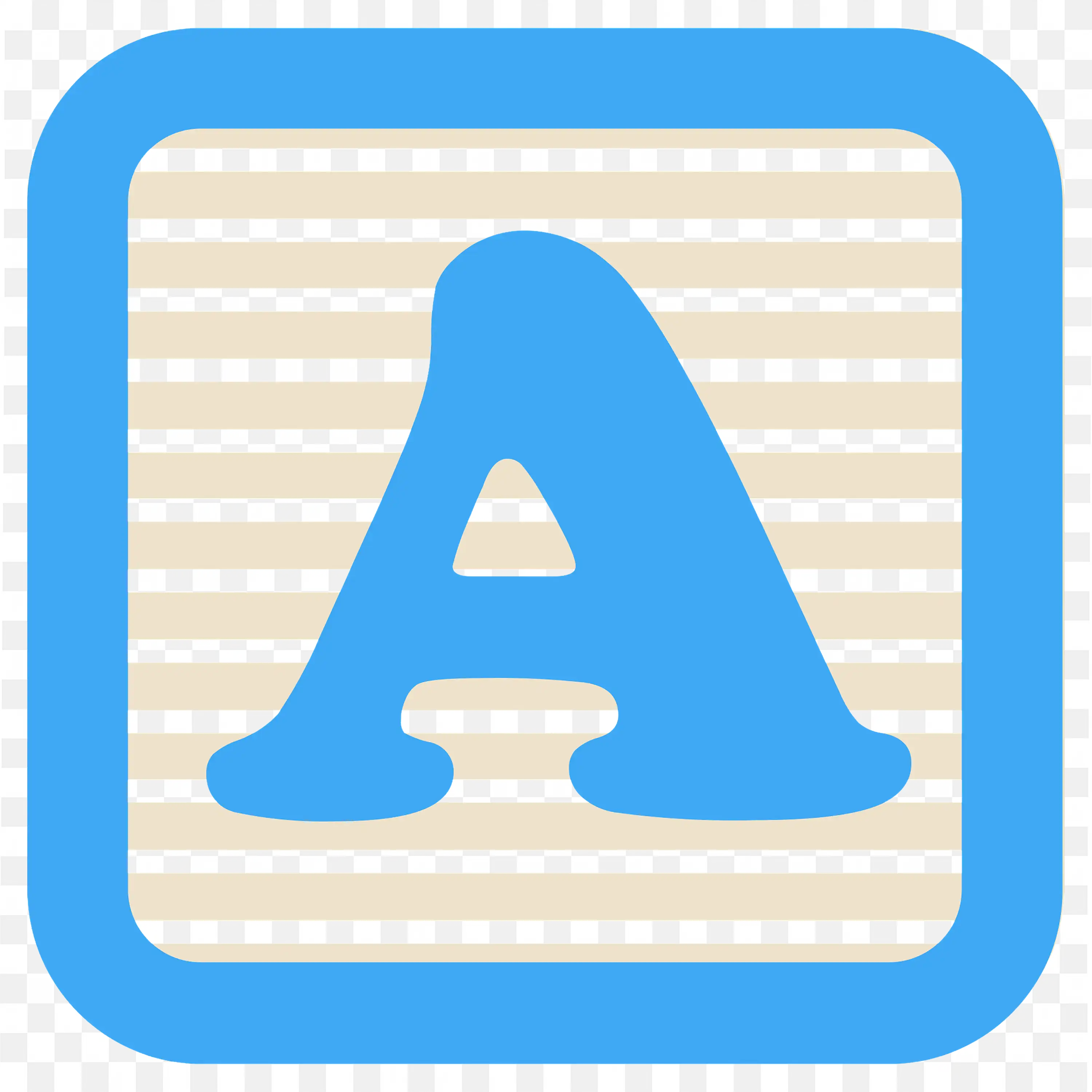 Letter a in Sky Blue and Black Horizontal Line Free PNG