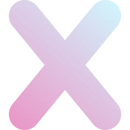 Light Purple Letter X in Soft Pastel Gradient Style