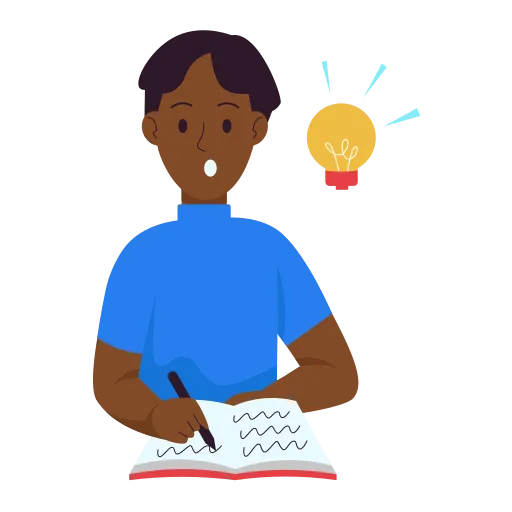 Male student wearing blue shirt standing in class PNG