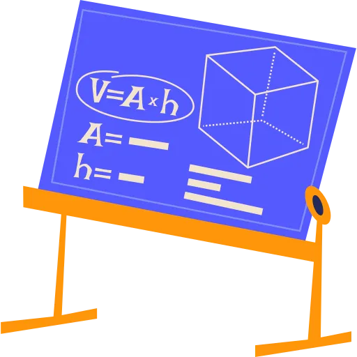 Math Blackboard with Shapes Builds Student Skills PNG