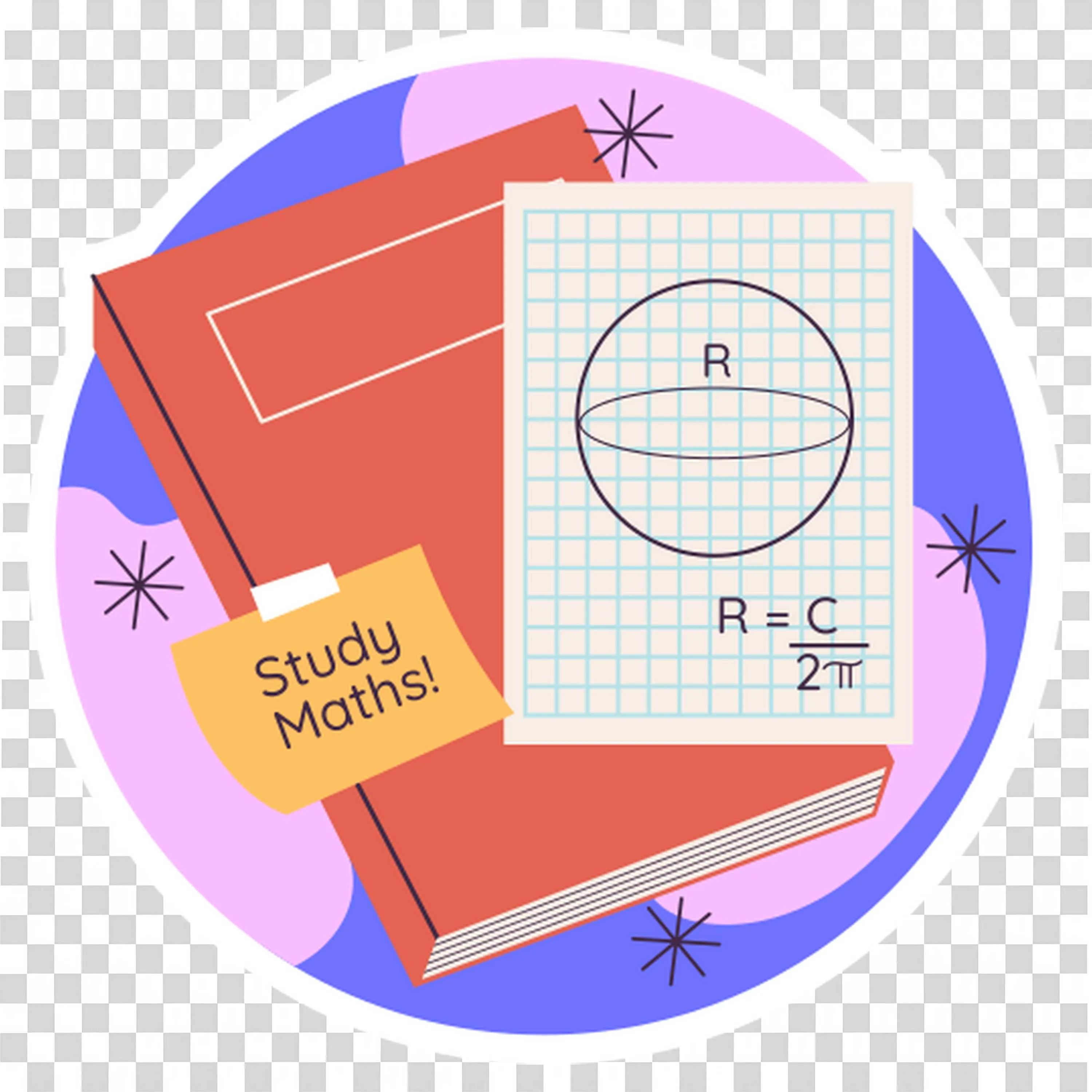Math Books and Graph Paper Icon for Study Material Free Png