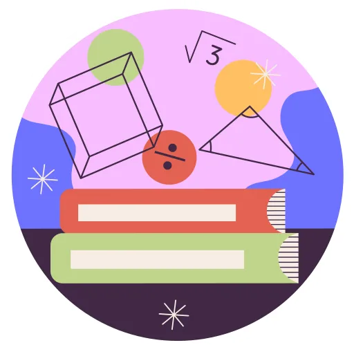 Math Geometry Tools Placed on Book Stack with Shapes