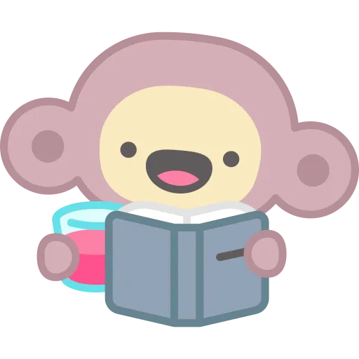 Monkey Calmly Reading a Book with Full Attention and Joy