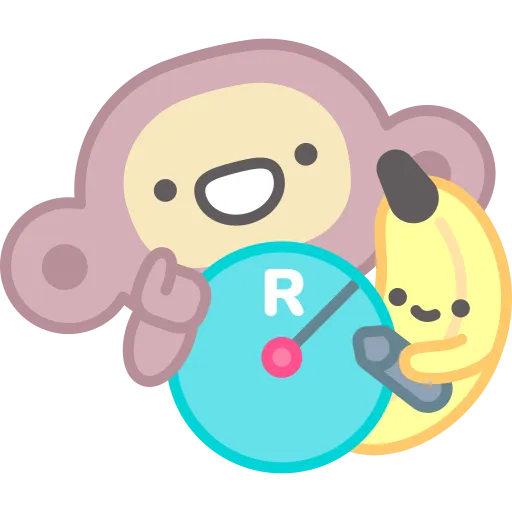 Monkey character holding letter R learning language