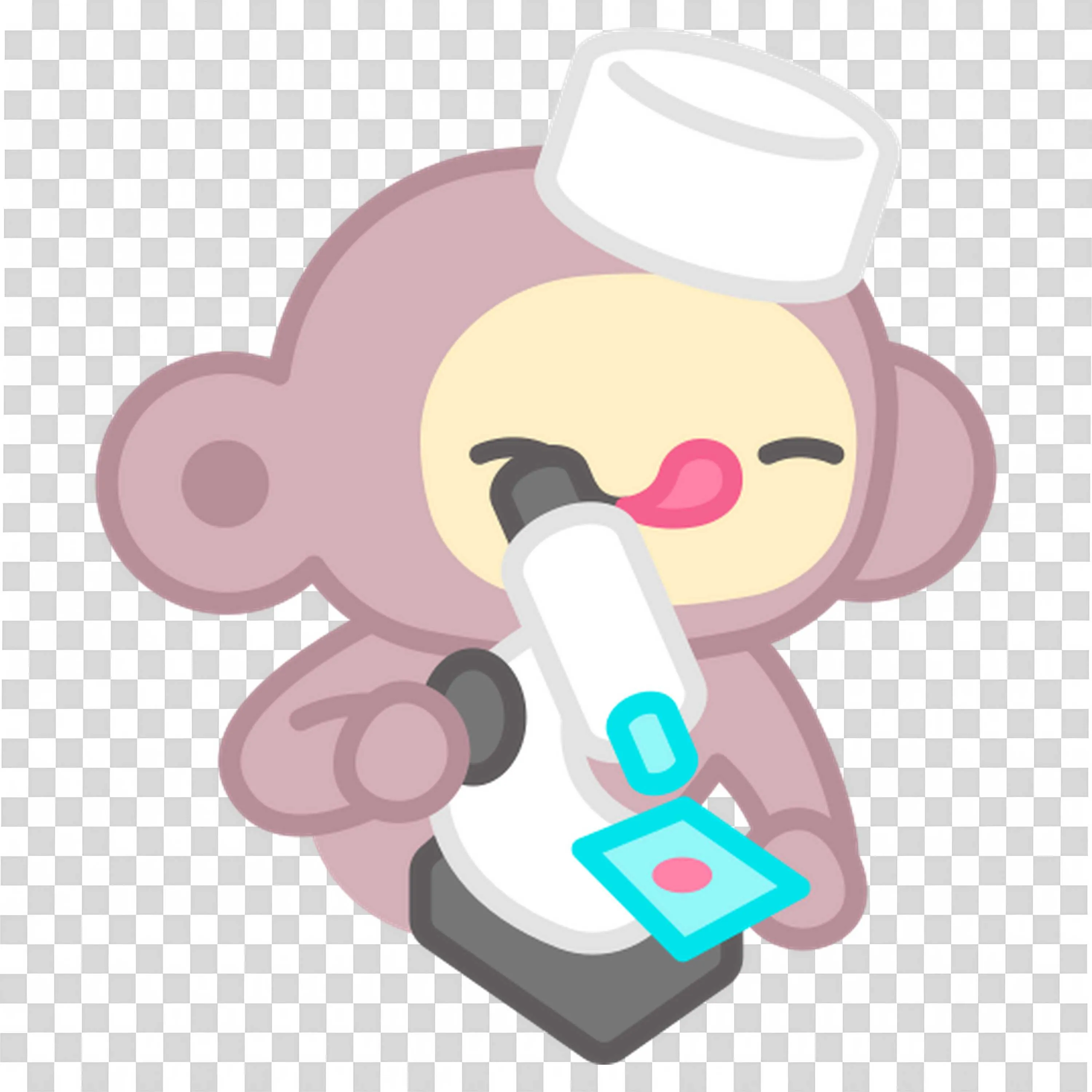 Monkey Examining a Slide Through a Microscope Free PNG Image