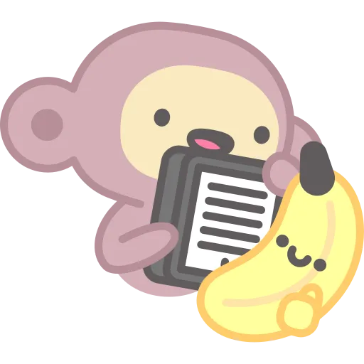 Monkey holding notebook ready for notes and learning
