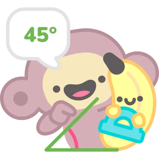 Monkey Learning Angles with Math Symbols Around PNG