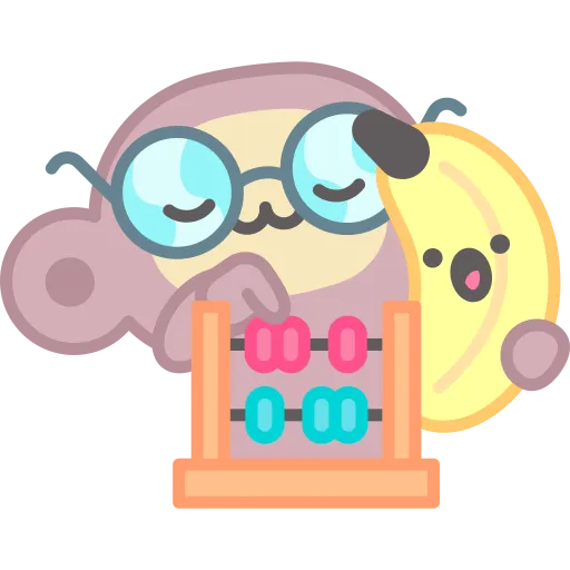 Monkey learning math with abacus and counting free PNG