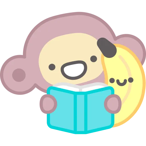 Monkey reading a book and enjoying the joy of learning