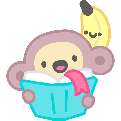 Monkey reading a book learning new things free PNG