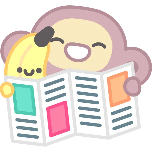 Monkey Reading a Colorful Book for Story Time in Class