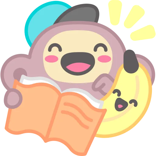 Monkey reading book with a friend for fun learning