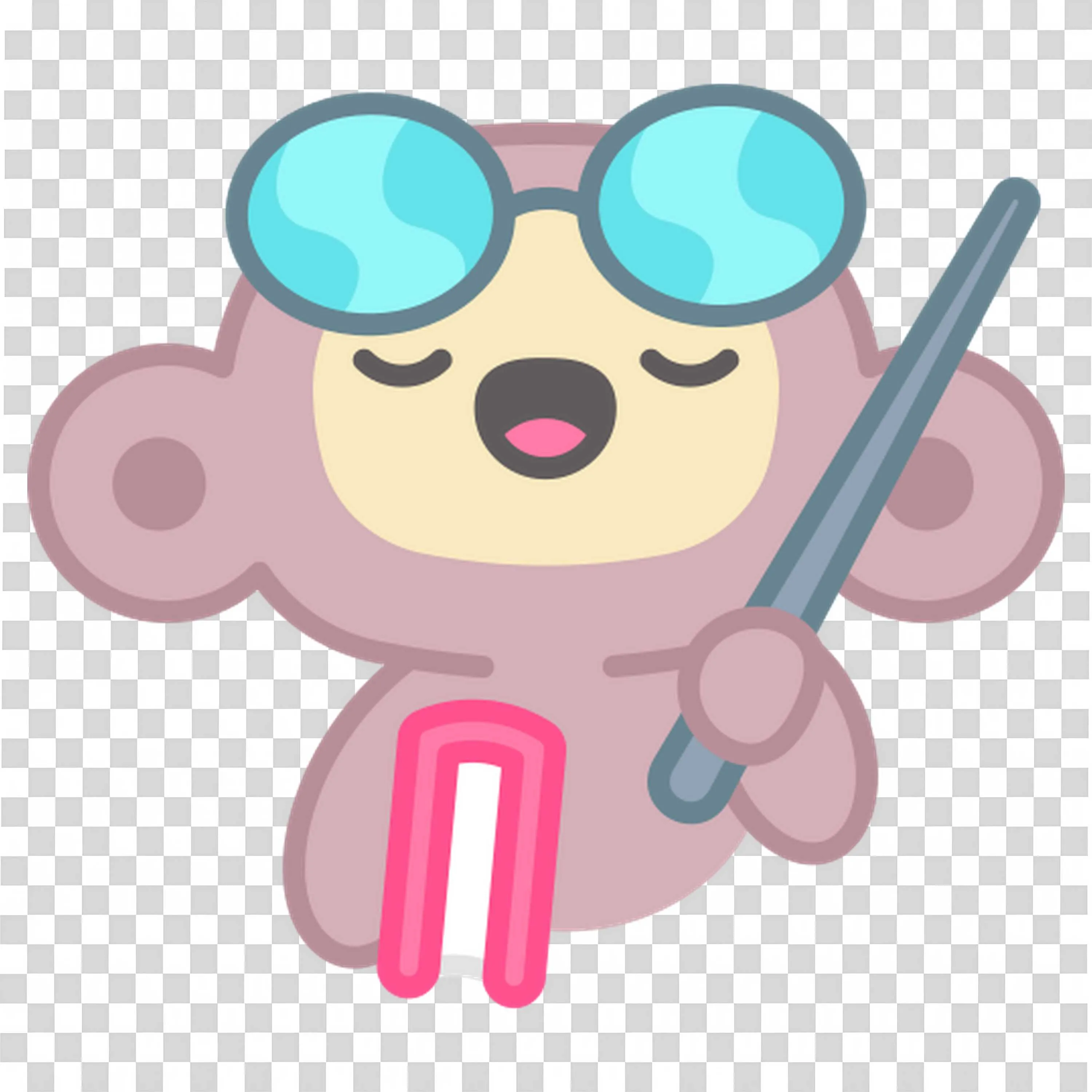 Monkey Teaching with Pointer and Glasses with Black Backdrop