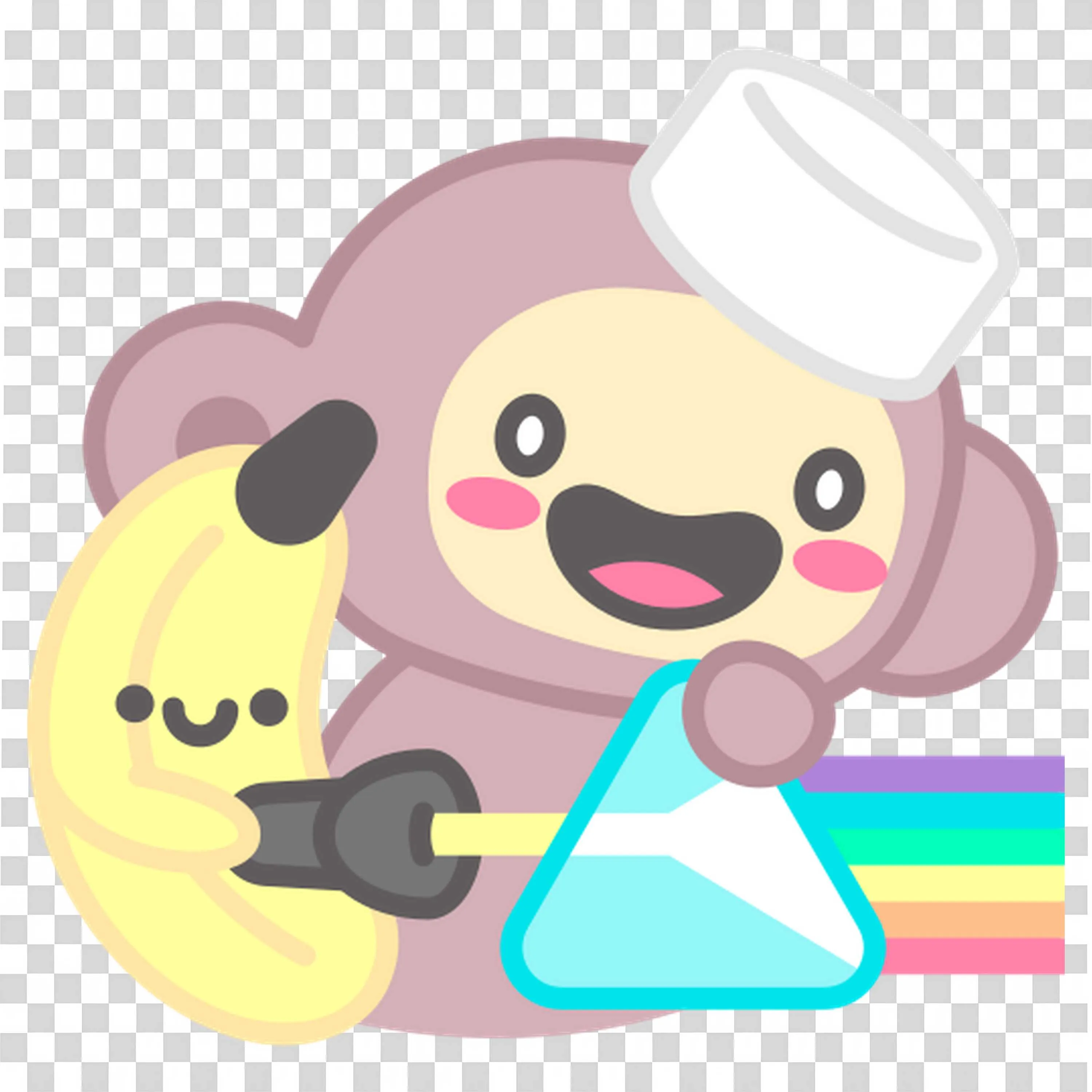 Monkey with Banana with Prism Creating Colourful Experiments