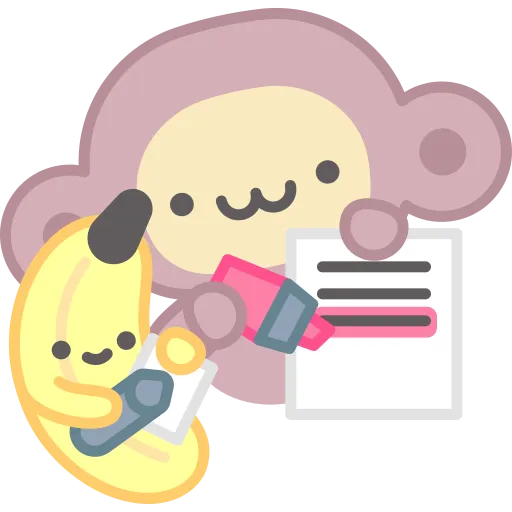 Monkey with Books and Learning Tools in Cute Design