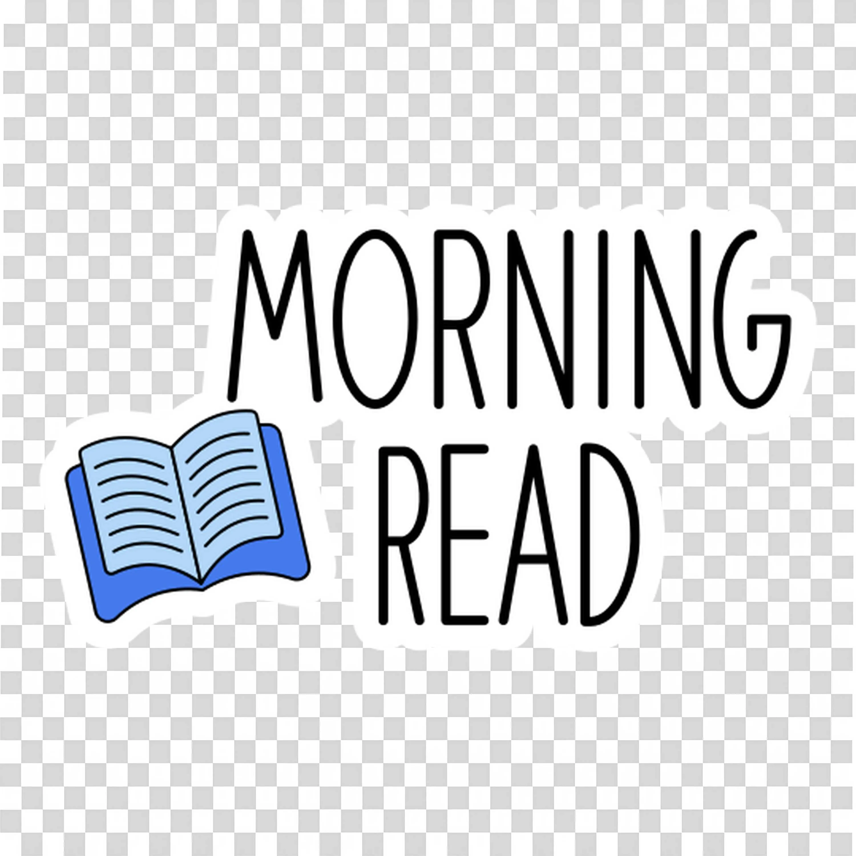 Morning Read Text Graphic with An Open Book Free PNG Image