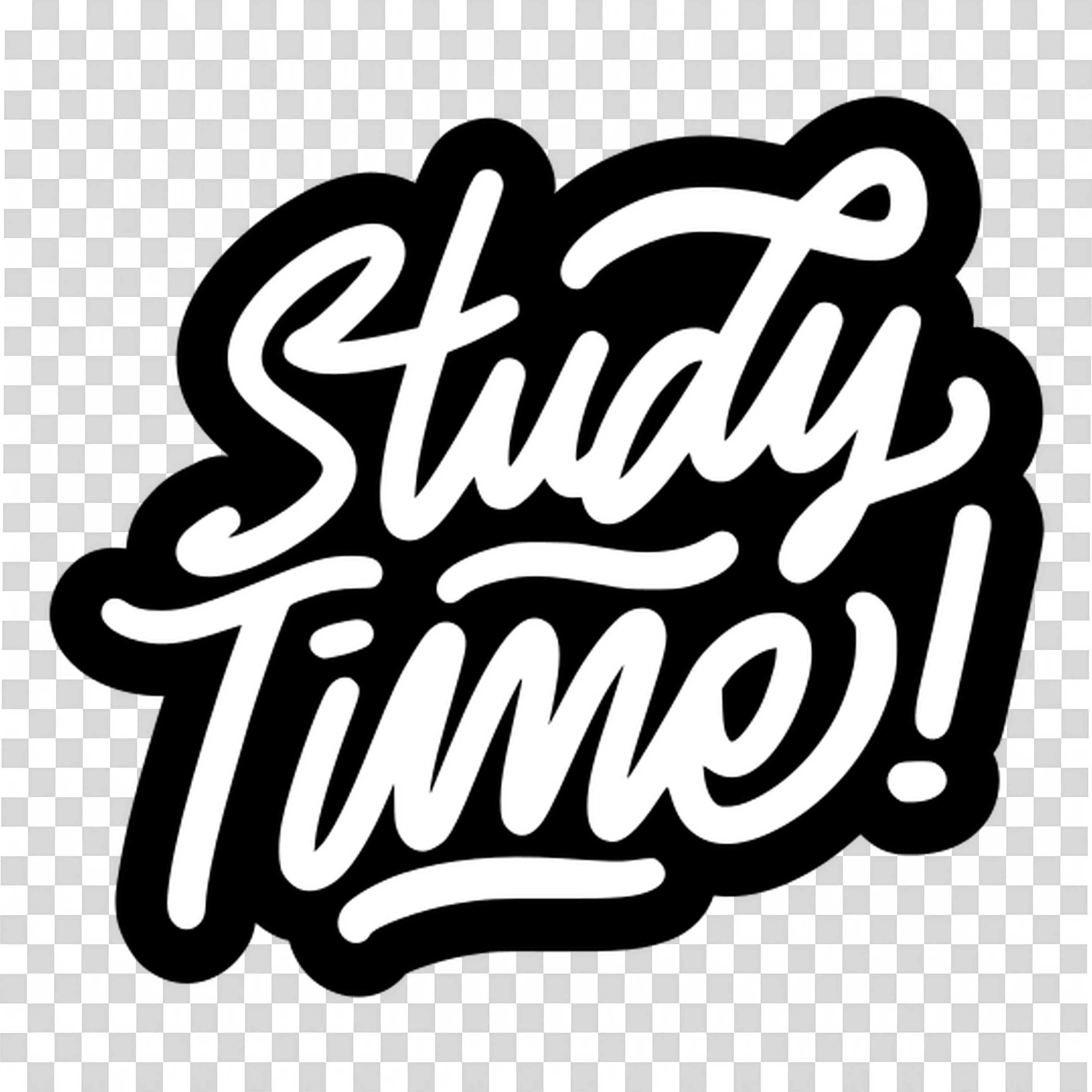 Motivational Study Time Hand Lettering Text Illustration