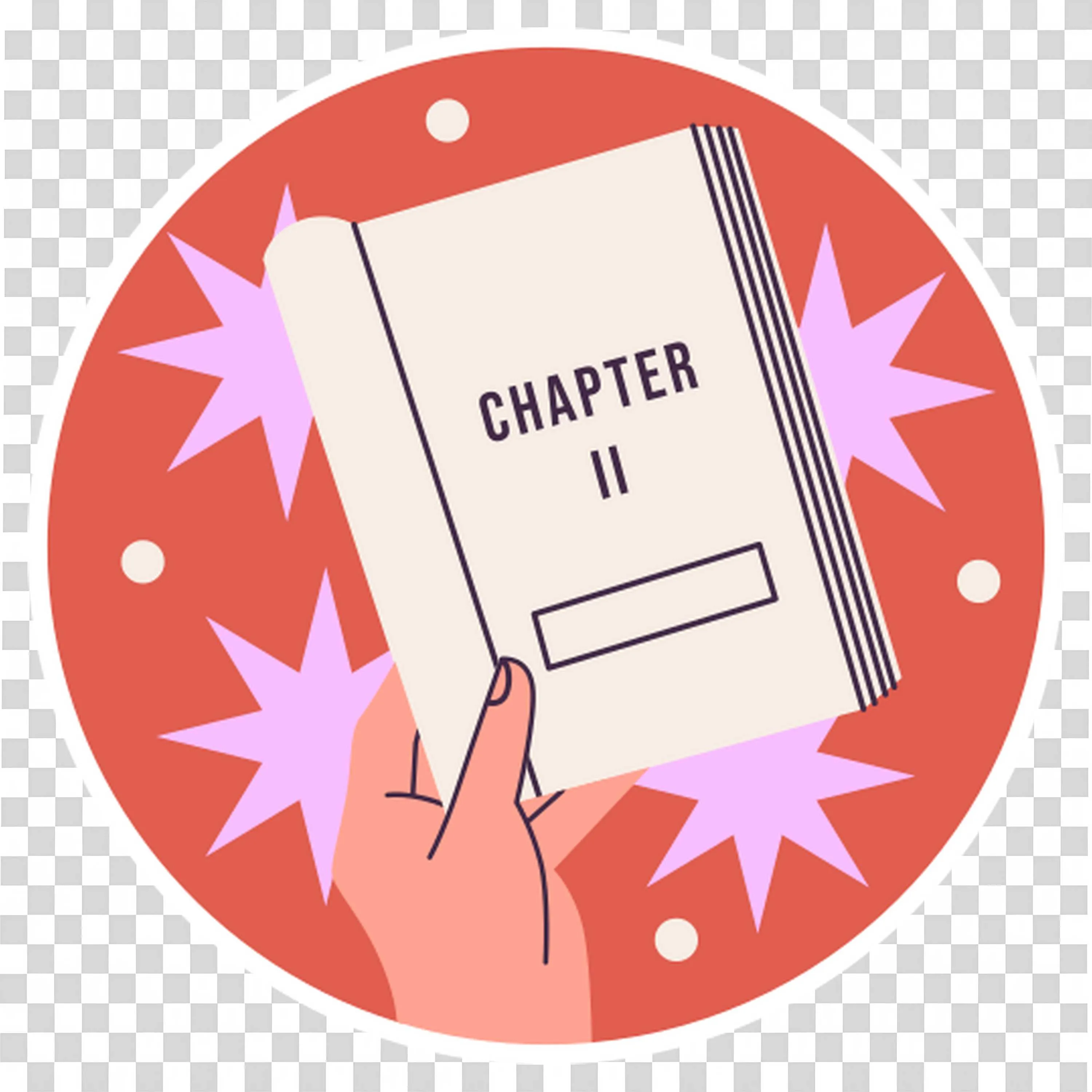 Notebook with a Chapter Two Text with Red Sparkle Background