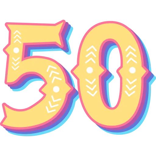 Number 50 celebrates milestones and success free PNG