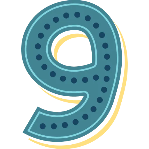 Number nine symbol representing learning numbers and math