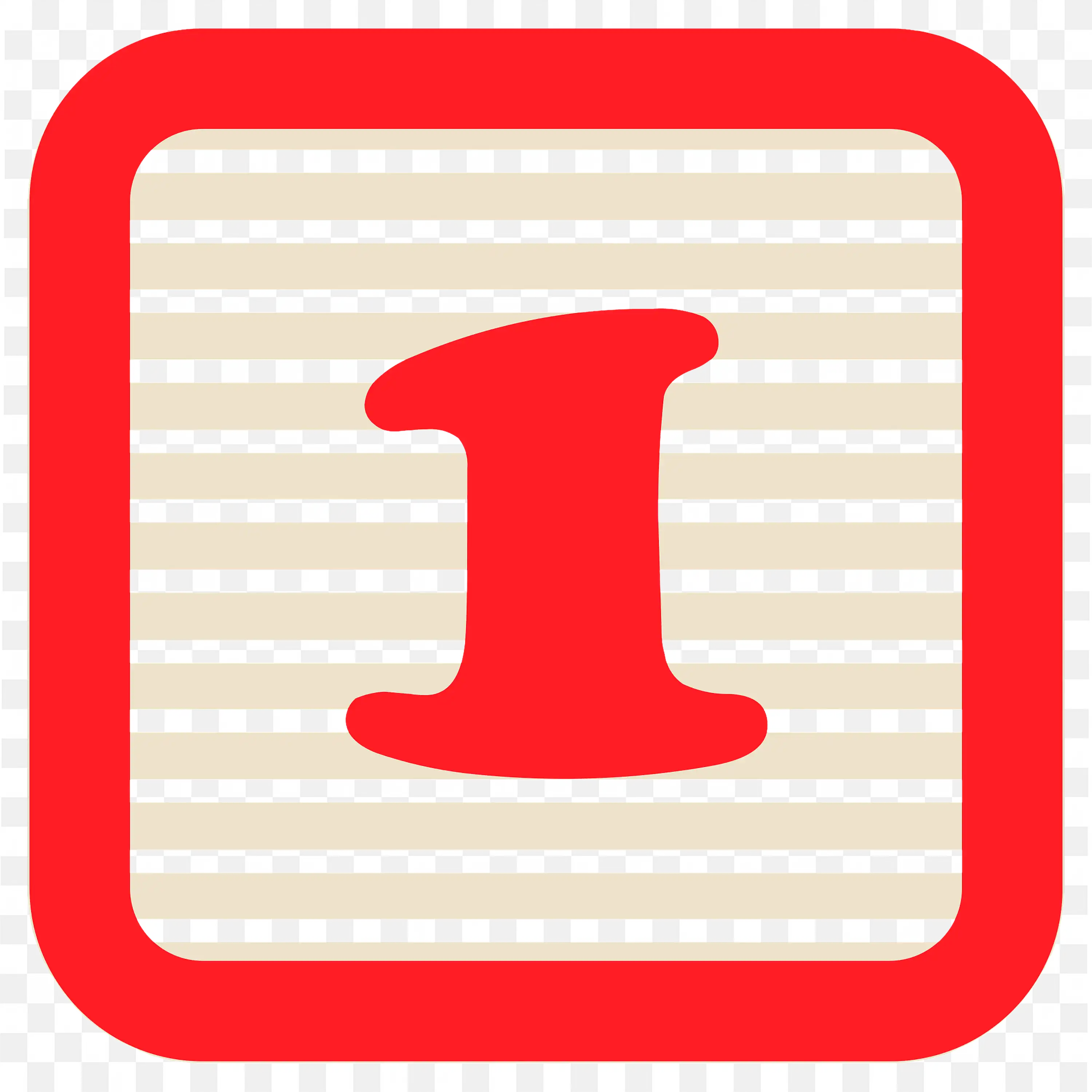 Number One Rounded Inside the Red Frame with Black Lines PNG