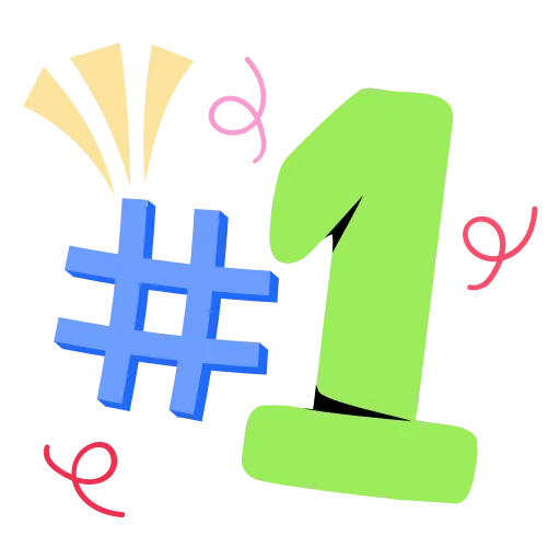 Number one with fun design symbolizing school success