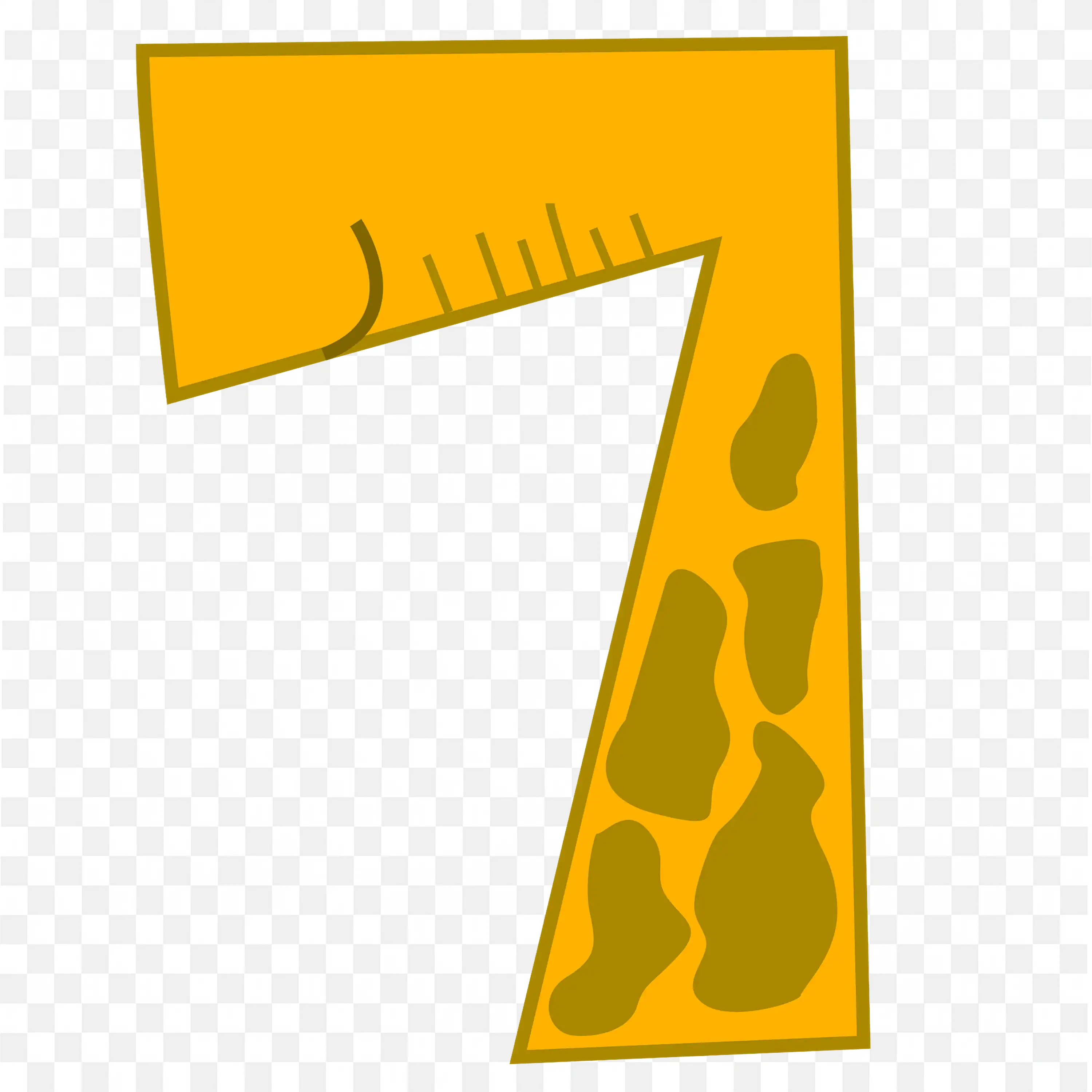 Number Seven is Designed with Giraffe Pattern and Colours